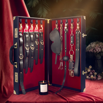 Leather Bondage Tools Set with Case
